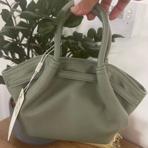 Soft Sage Mini Top-Handle Handbag